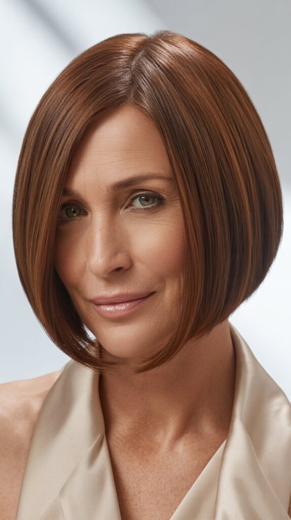 Sleek Bob with Middle Part 