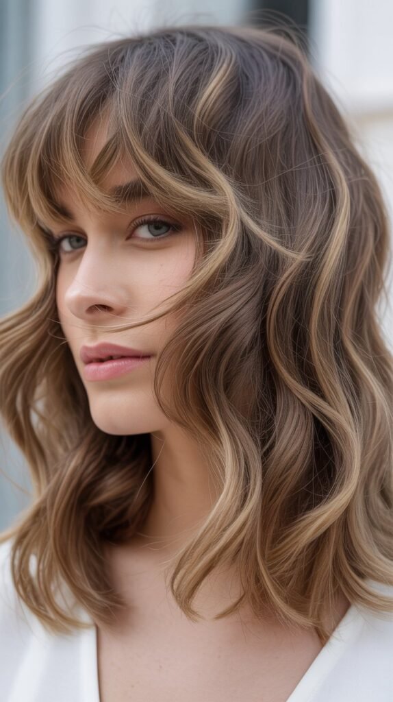 Choppy Bangs With Textured Waves