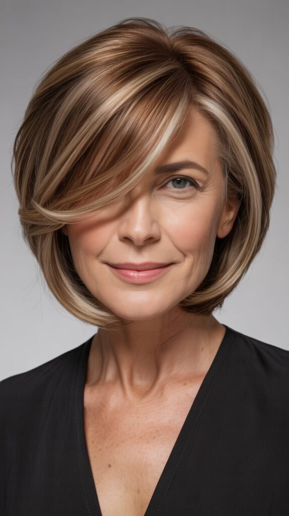  Asymmetrical Bangs with Angled Lob