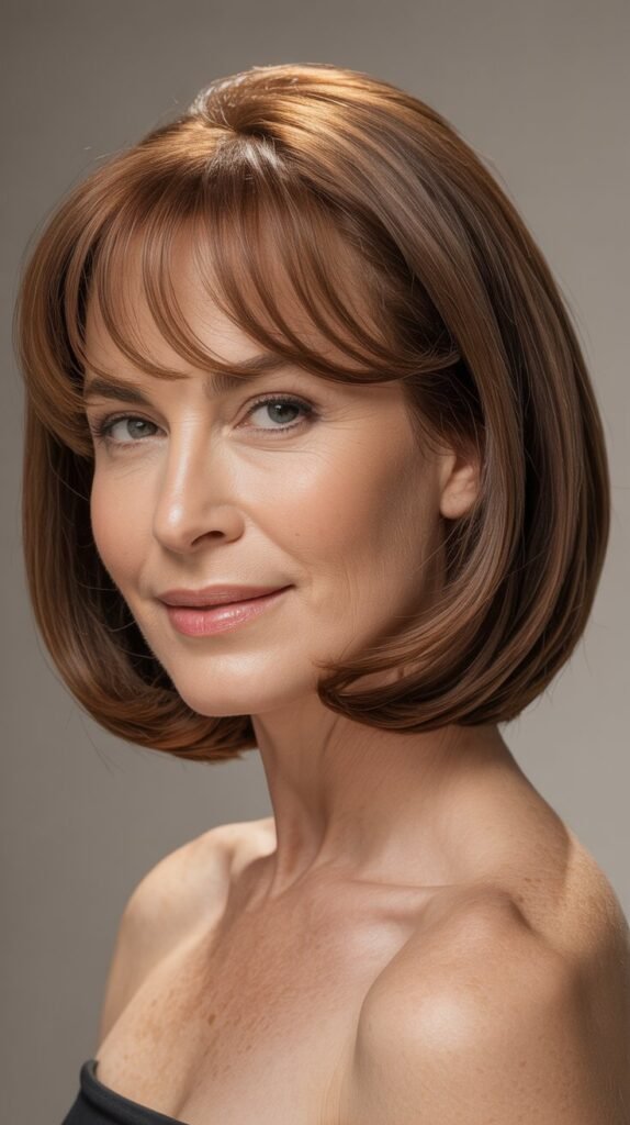 Curved Bangs with Classic Bob