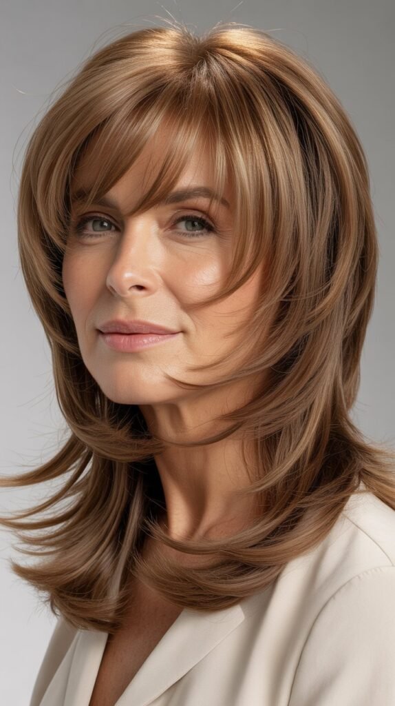 Long Wispy Bangs with Shaggy Layers