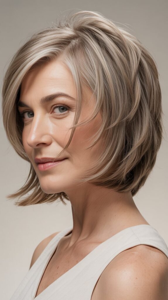 Choppy Bob with Asymmetrical Layers