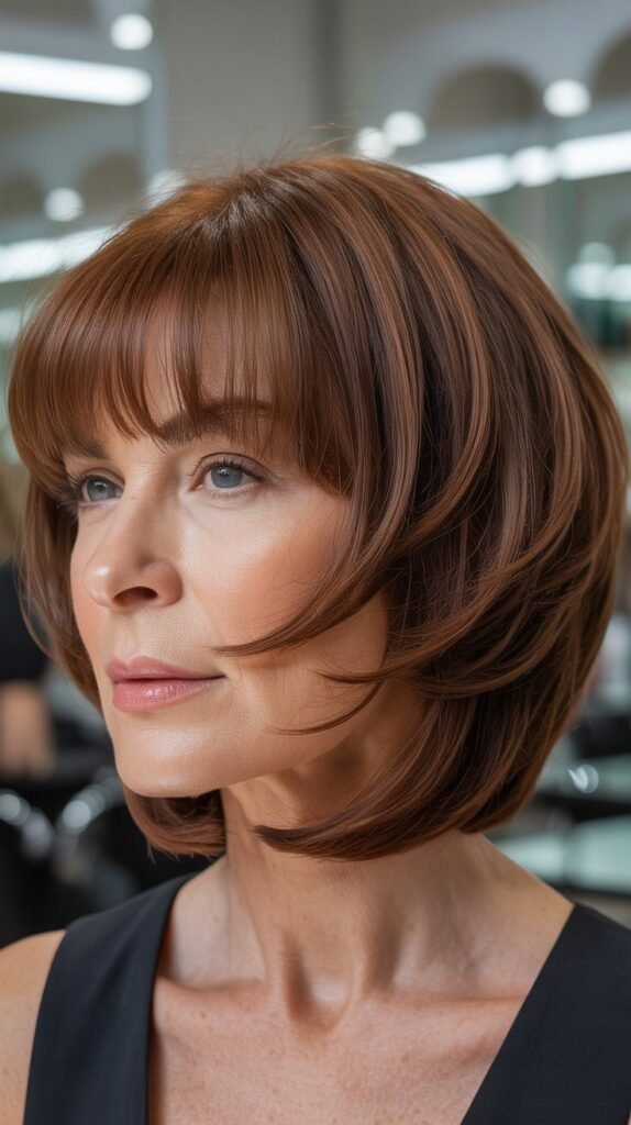 Precision-Cut Bob with Architectural Bangs
