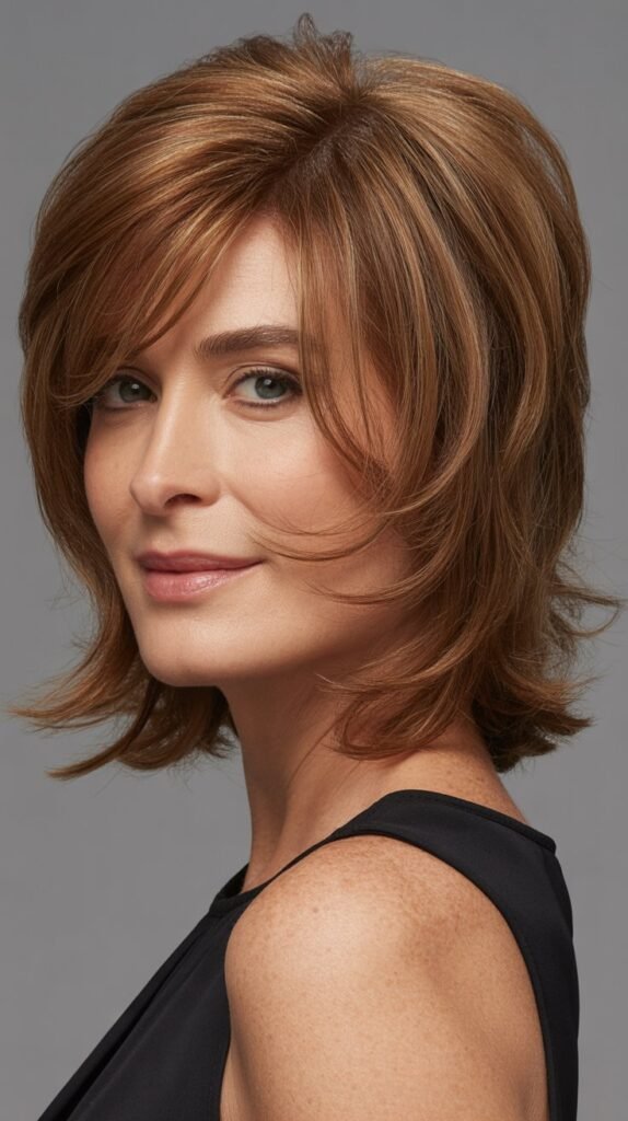 Tousled Bob with Grown-Out Bangs