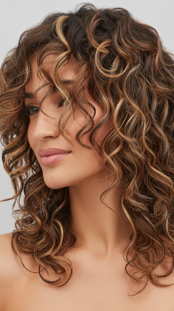  Layered Curls with Peekaboo Highlights