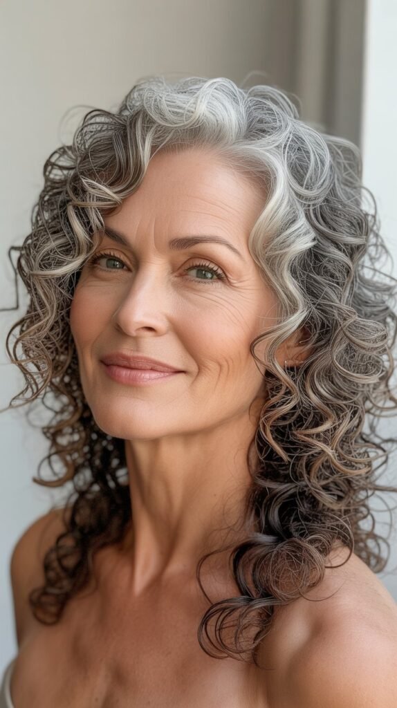 Curly Hair with Deep Side Part