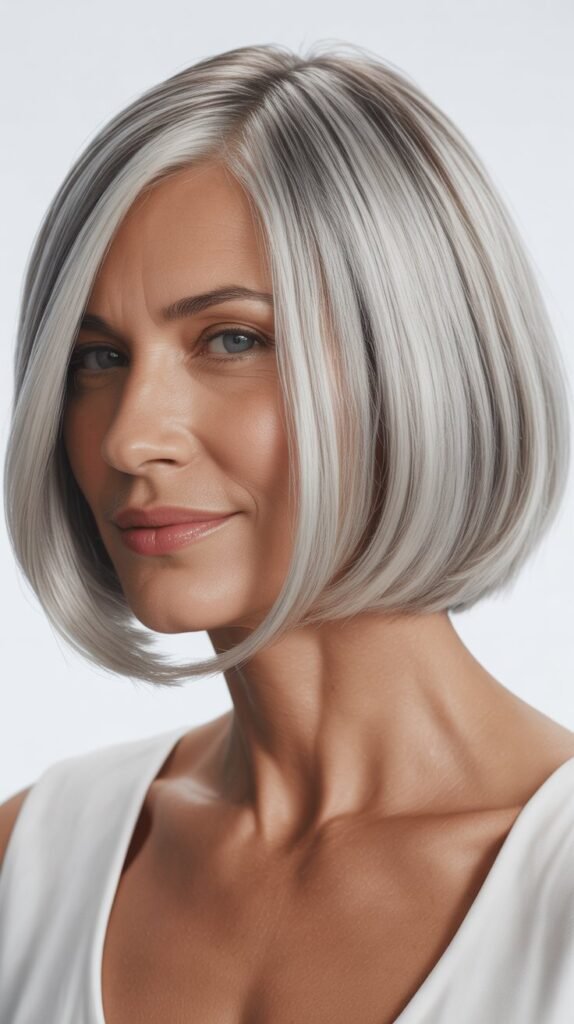 Sleek Silver Bob