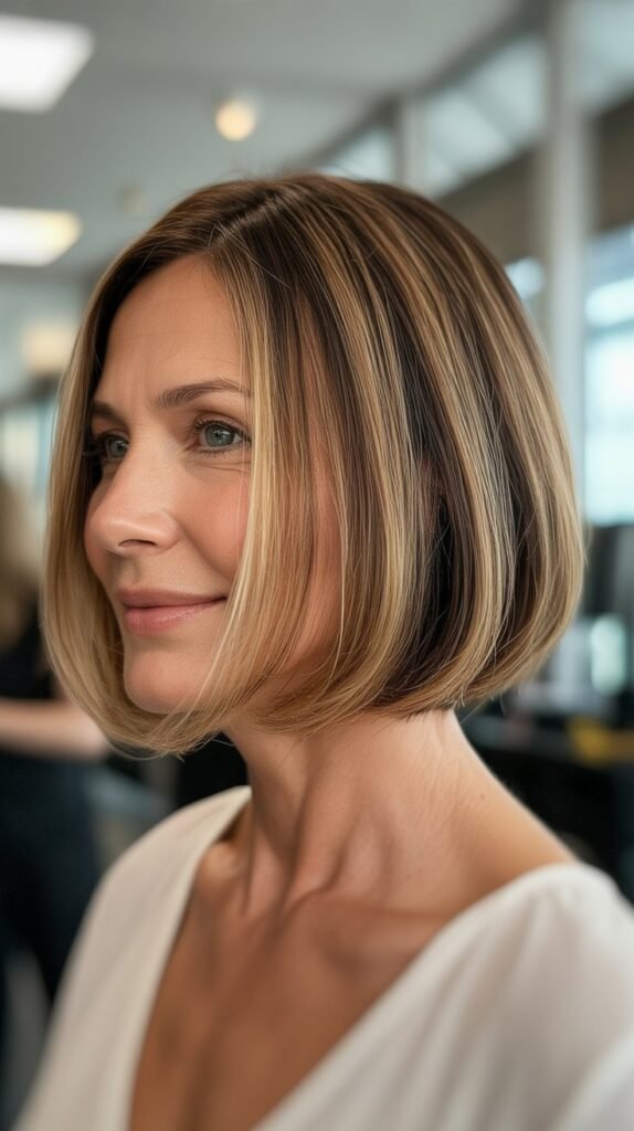 Bob with Balayage and Natural Root