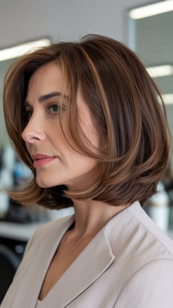 Soft A-Line Bob with Face-Framing Highlights