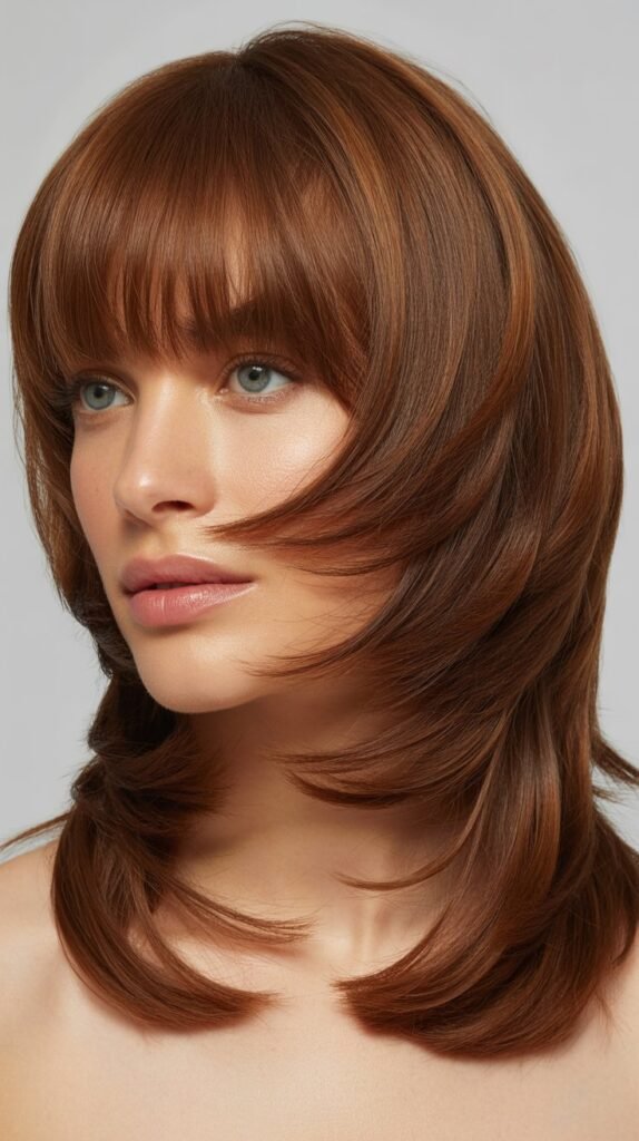 Bouncy Layers With Full Bangs