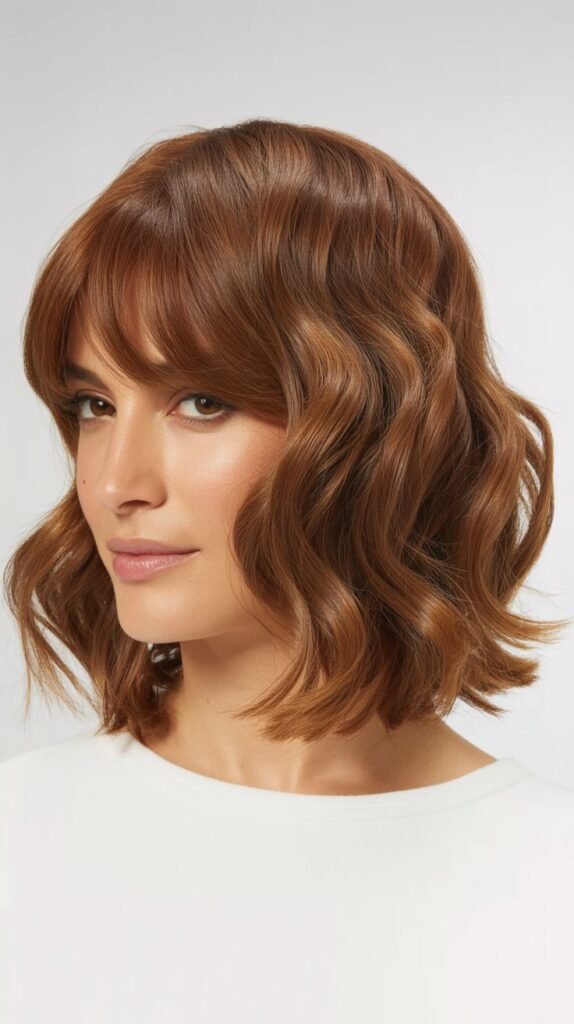 Tousled Lob with Side-Parted Bangs