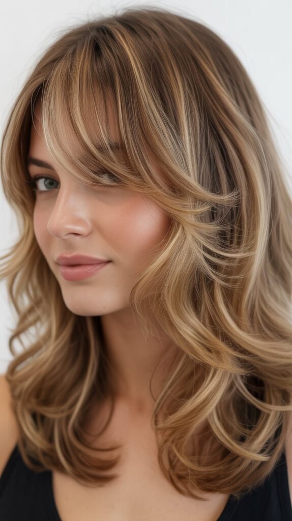 Beachy Layers with Grown-Out Micro Bangs