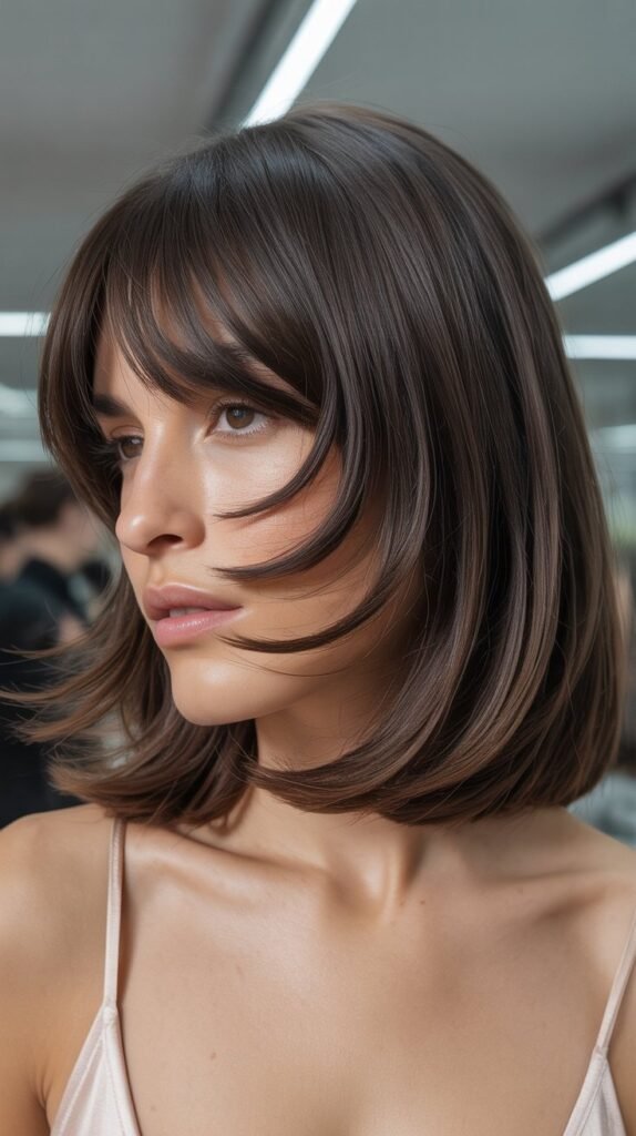 Sleek Shoulder Bob With Piece-y Curtain Bangs