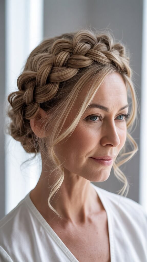 Crown Braid with Loose Ends