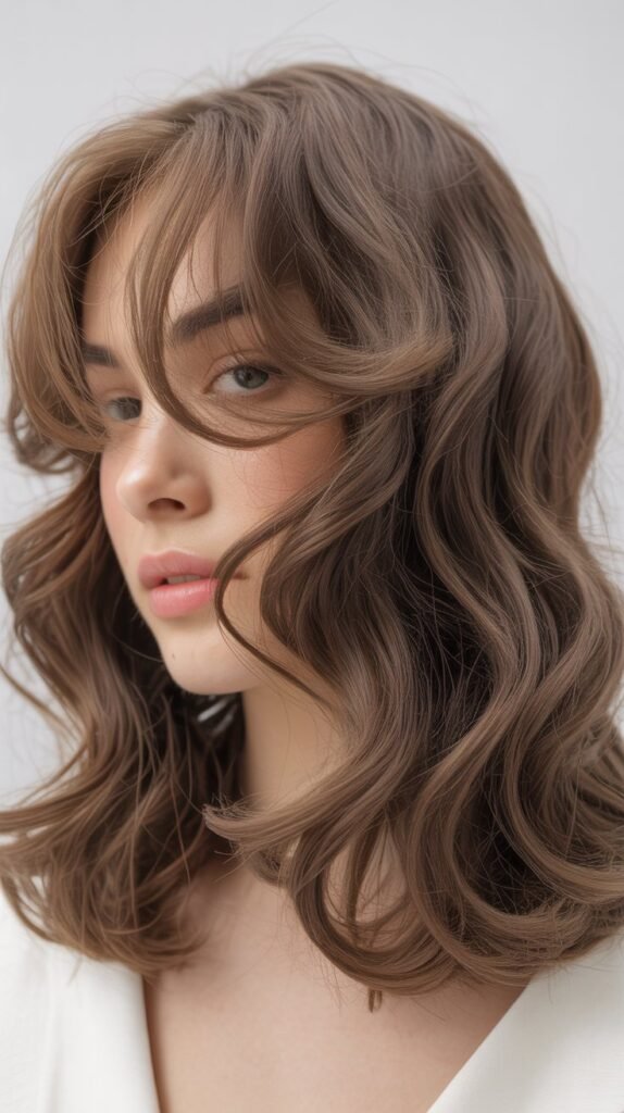See-Through Bangs With Korean-Inspired Waves