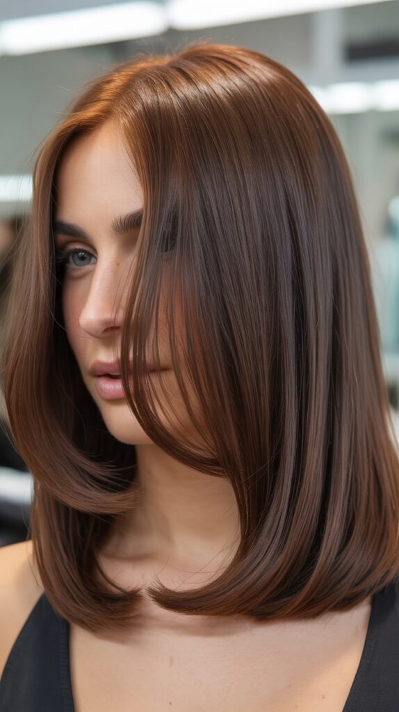 Classic Lob with Deep Side Part