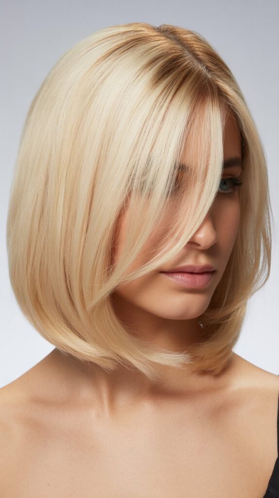 Angled Bob with Long Side Bangs