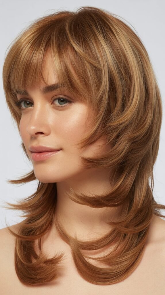 Feathered Bangs with Butterfly Layers