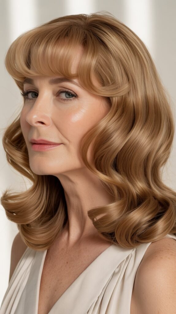 Rounded Bangs with Vintage Waves