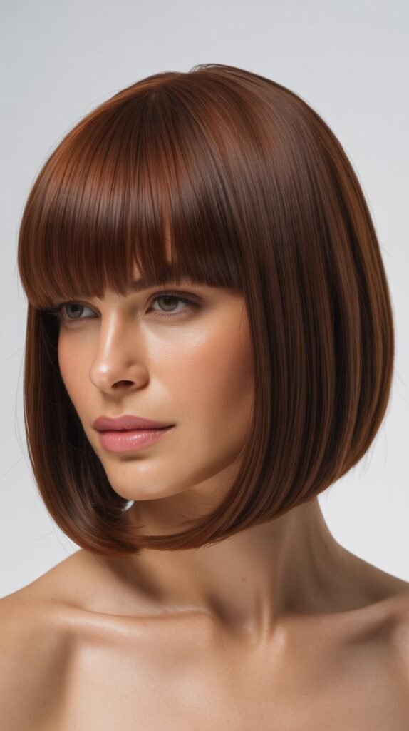 Straight-Across Bangs with Blunt Bob