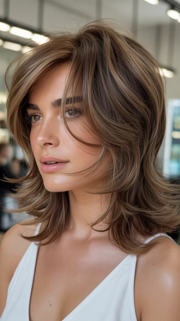 Asymmetrical Layers With Side Bangs