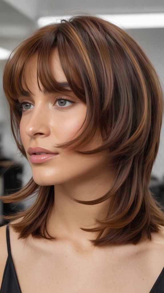 Medium Shag With Bottleneck Bangs