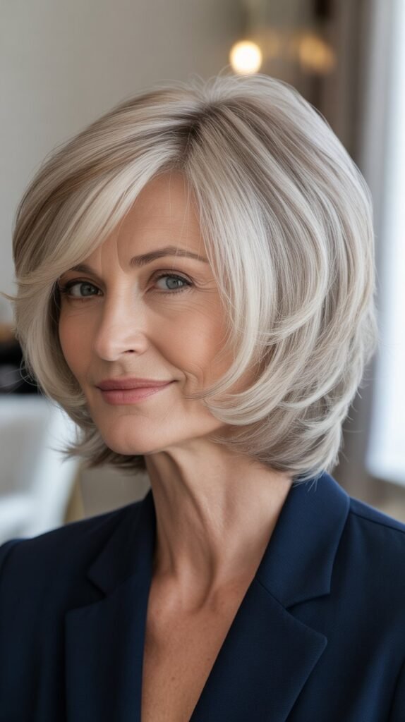 The Platinum Blonde Layered Bob