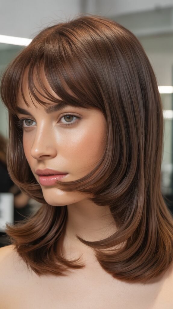 Shoulder-Length Cut with Baby Bangs