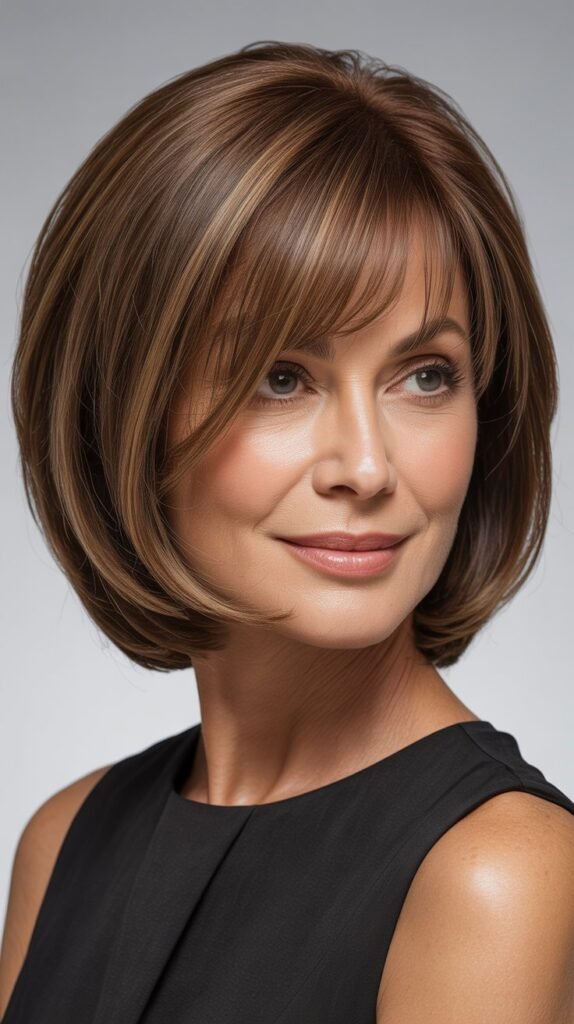 Asymmetrical Bob with Angular Bangs