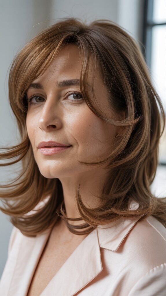  Long Hair with Curtain Bangs