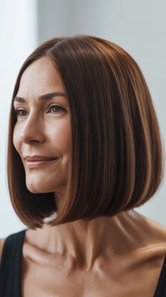 Classic Straight Long Bob with Blunt Ends