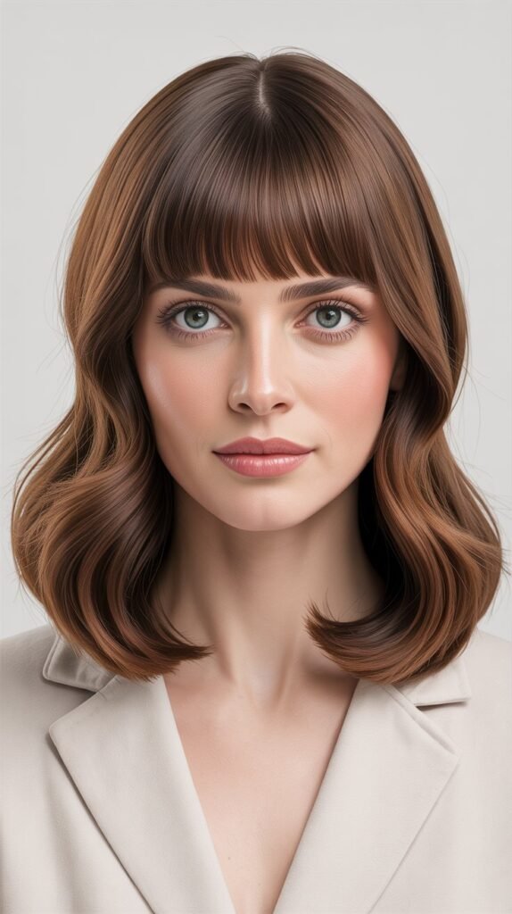 Curtain Bangs for Heart-Shaped Faces