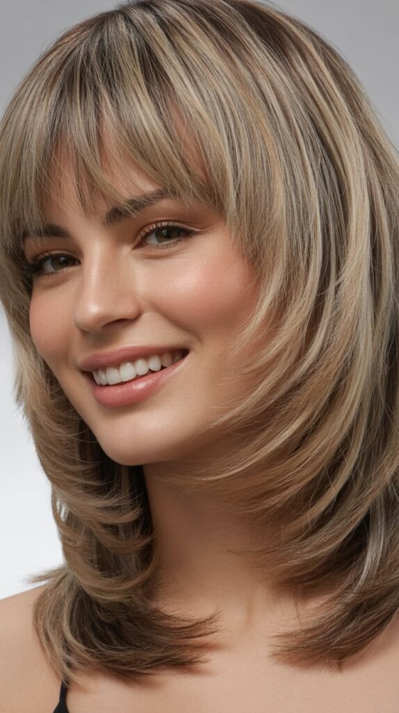 Layered Bangs with Dimensional Cutting