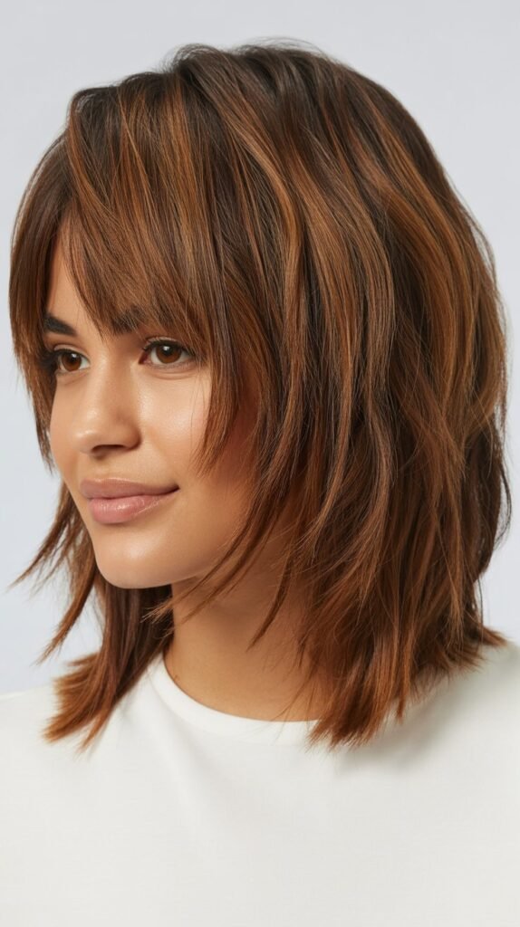 Choppy Lob with Bangs