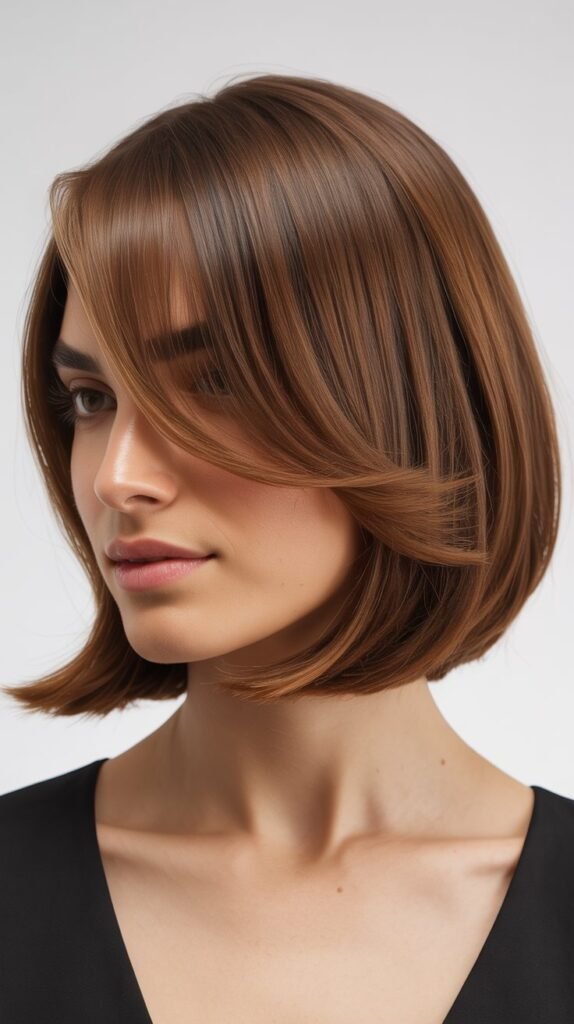 Side-Swept Fringe with A-Line Lob
