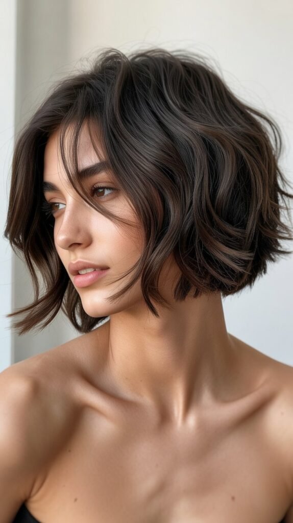 Messy Bob with Side Part