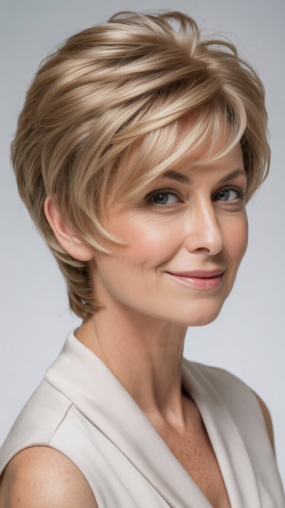 Layered Pixie with Side Part