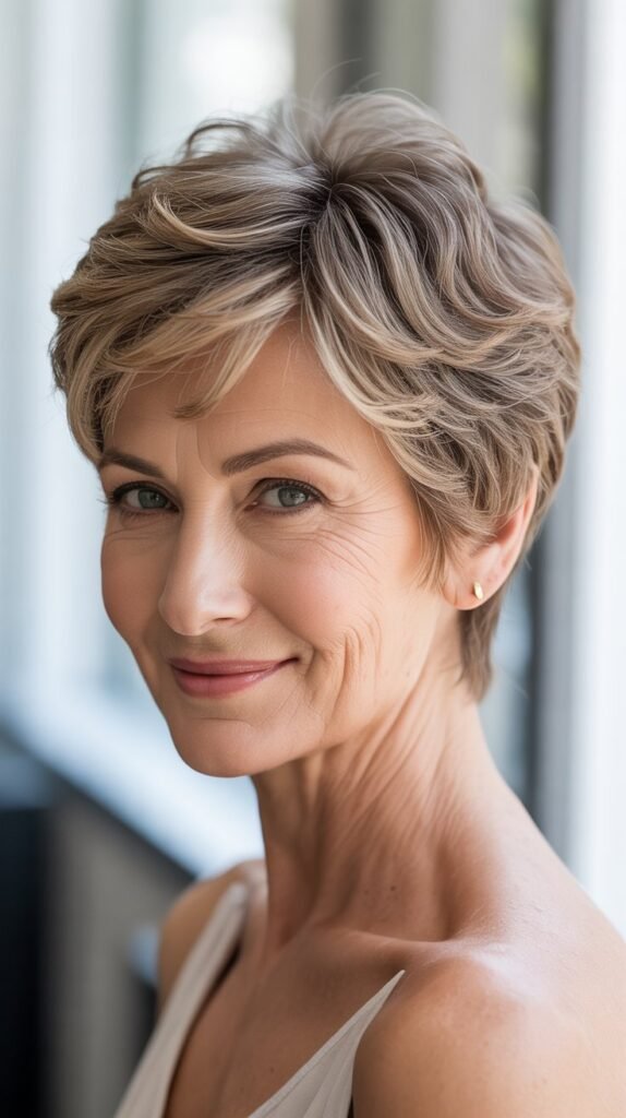  Layered Pixie with Textured Crown