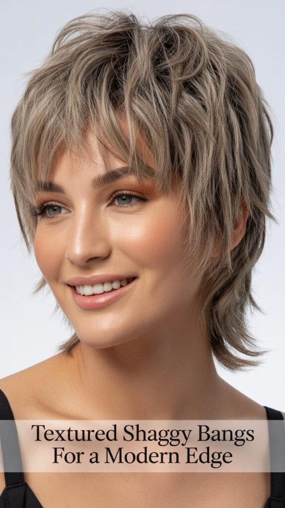 Textured Shaggy Bangs for a Modern Edge