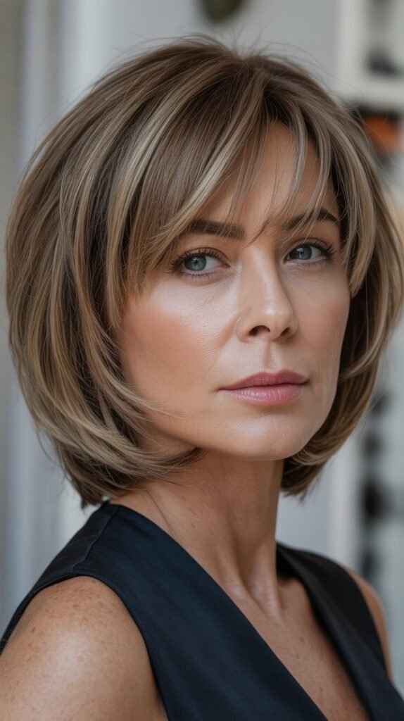 Razor-Cut Bob with Choppy Bangs