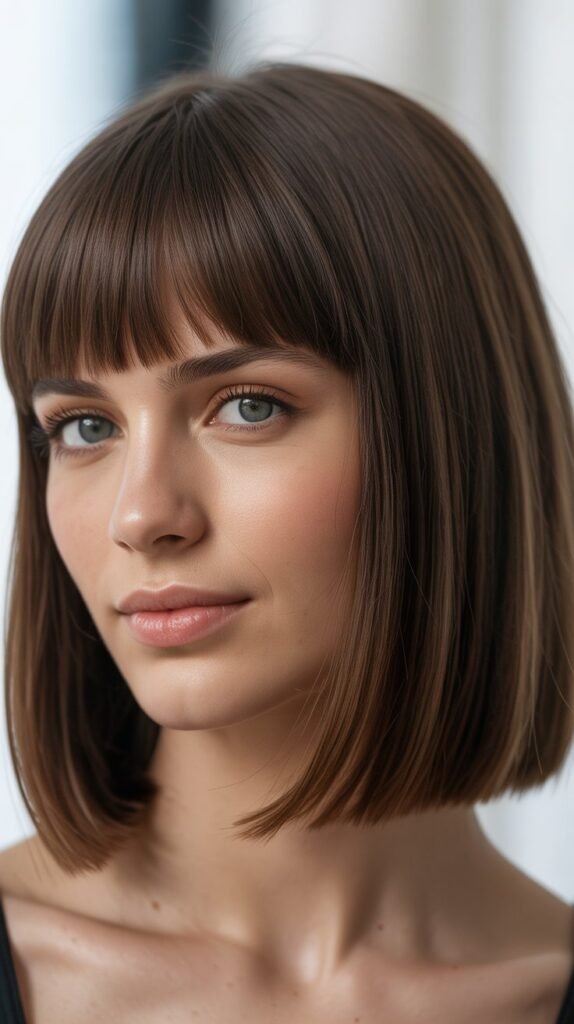 Classic Medium Bob with Straight-Across Bangs