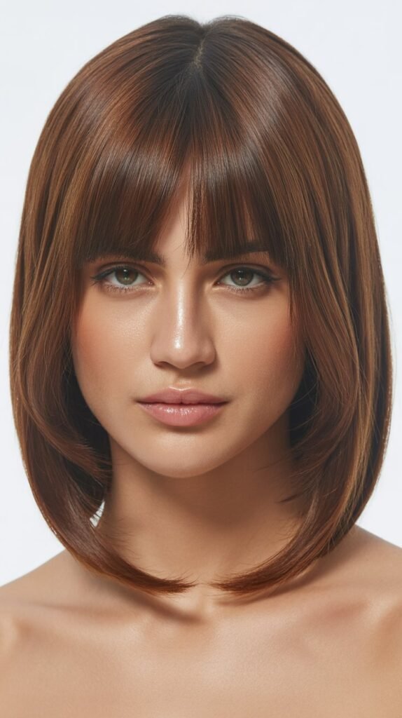Long Bob with Curtain Bangs