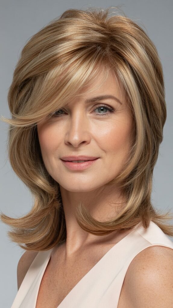 Feathered Side Bangs with Shoulder Layers