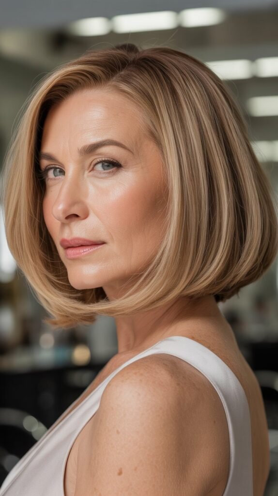 Shoulder-Length Bob with Blunt Ends