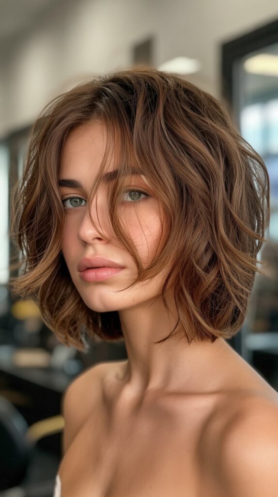 Shoulder-Grazing Messy Bob