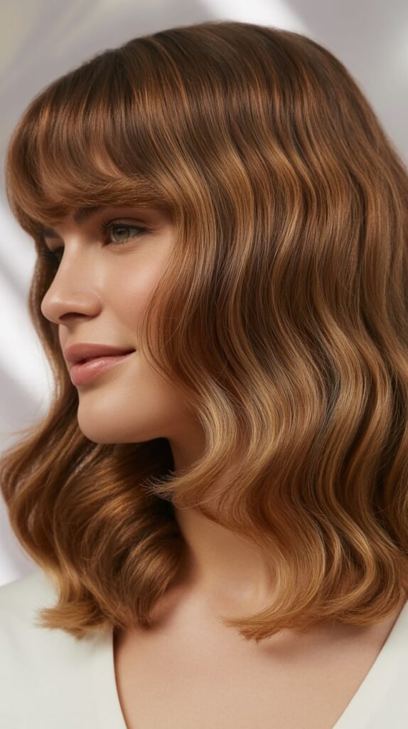 Medium Waves with Parted Bangs