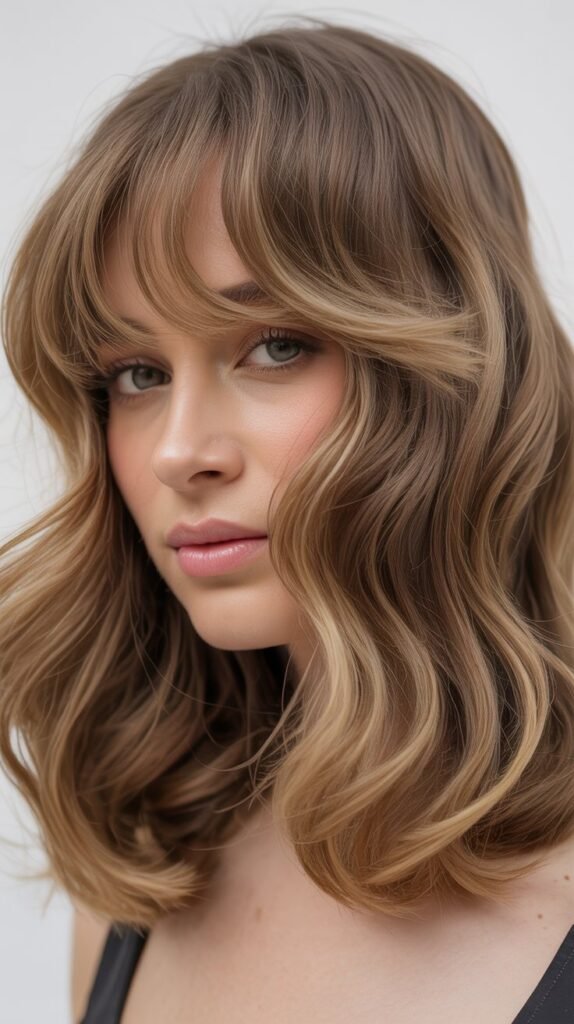 Face-Framing Curtain Bangs With Soft Curls