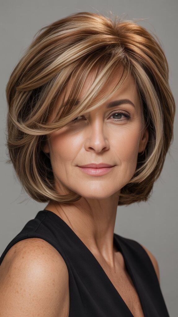  Choppy Bob with Asymmetrical Bangs for Artistic Flair