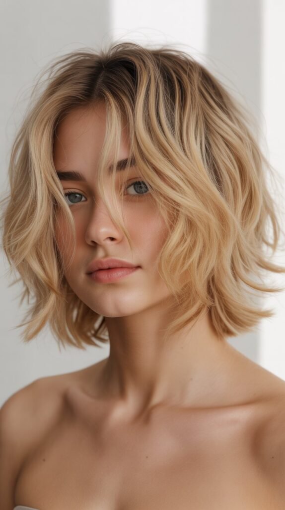 Chin-Length Messy Bob