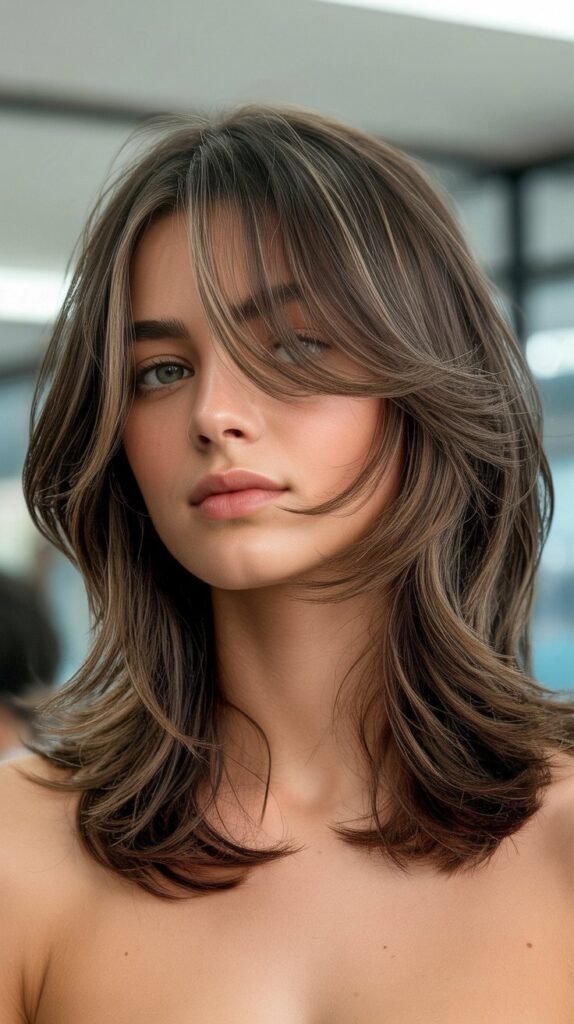 Shag with Wispy Center-Part Bangs